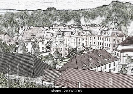 Cistercianmonastery San Marienthal Ostritz, distretto amministrativo di Goerlitz, in Sassonia, Germania, Europa Foto Stock