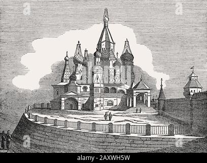 Cattedrale di San Basilio; Cremlino di Mosca, Russia, 19th secolo Foto Stock