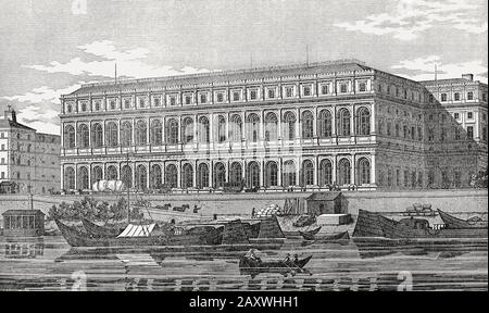 Palais d'Orsay, Quai d'Orsay, ora Musée d'Orsay a Parigi, distruzione durante la rivolta Del Comune di Parigi o la Commune de Paris, 1871 Foto Stock