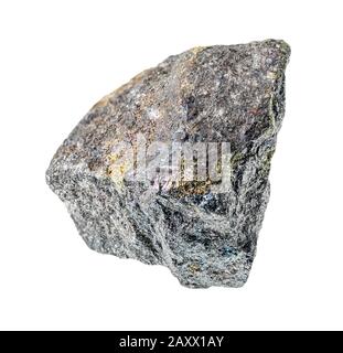 bornite naturale con sfinestratura di roccia di calcopirite su sfondo bianco Foto Stock