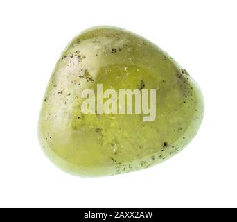 sfinestratura grossulare lucida (granato verde) su sfondo bianco Foto Stock