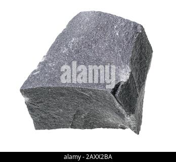 sfinestratura ruvida di hyalobasalt su sfondo bianco Foto Stock