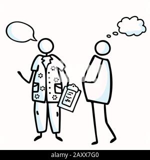 Figura Del Bastone Di Donna Di Pregant Con Illustrazione Del Vettore Di Infermiera Di Maternità. Disegnato A Mano Prenatal Medical Clinic Check Up Icon Motif Flat Healthcare Illustrazione Vettoriale