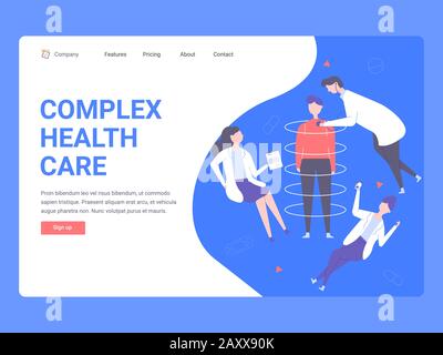 Modello di landing page concettuale per il sito Web. Illustrazione Vettoriale