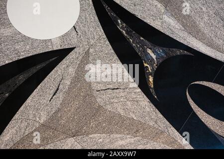 Dettagli di design sul pavimento in marmo plosed del Vancouver Convention Centre Foto Stock