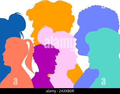 Vettore di gruppo di persone a colori Illustrazione Vettoriale