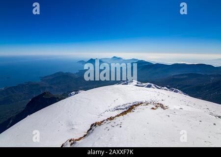Antalya tahtali montagne e paesaggio in Turchia Foto Stock