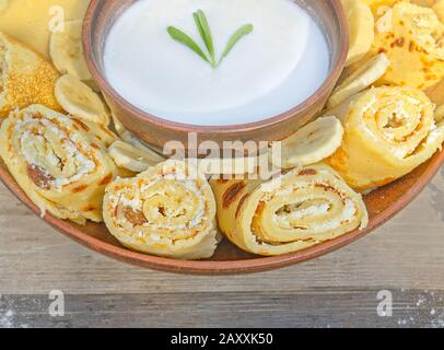 Panini con formaggio. Sana colazione fatta in casa Foto Stock