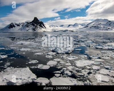 Ghiaccio marino nello splendido scenario di Svalbard, Norvegia Foto Stock