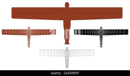 Angelo del Nord in vista frontale Illustrazione Vettoriale