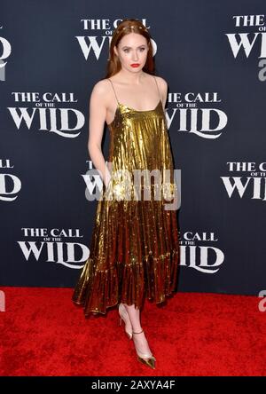 Los Angeles, Stati Uniti. 13th Feb, 2020. Los ANGELES, CA: 13, 2020: Karen Gillan alla prima mondiale di 'The Call of the Wild' al Teatro El Capitan. Picture Credit: Paul Smith/Alamy Live News Foto Stock