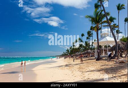 Spiaggia Di Punta Cana, Bavaro, Repubblica Dominicana. Foto Stock