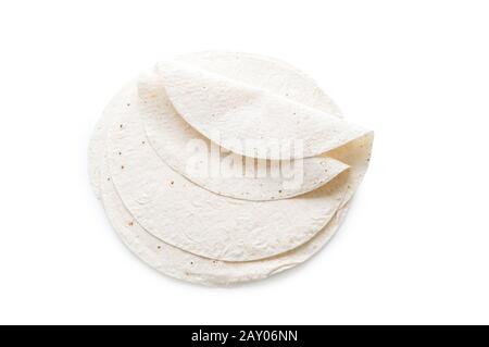 Tradizionale lavash azera (pane) isolato su bianco Foto Stock