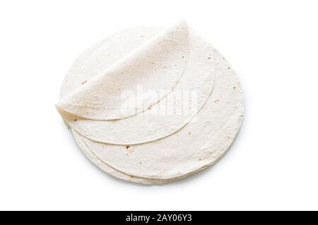 Tradizionale lavash azera (pane) isolato su bianco Foto Stock