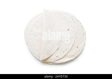 Tradizionale lavash azera (pane) isolato su bianco Foto Stock