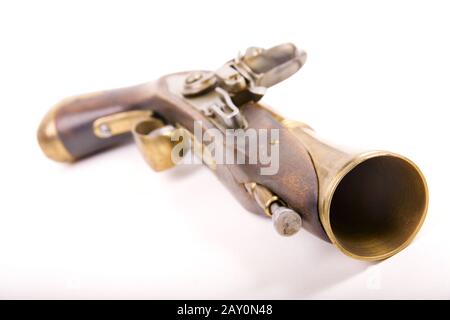 Tromplan pistola flintlock 1900 secolo - arma Tromplan 1900 ceury Foto Stock