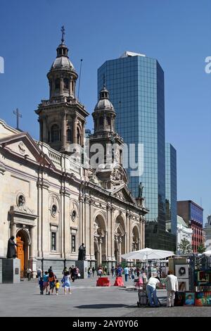 Plaza de Armas, Santiago de Cile Foto Stock