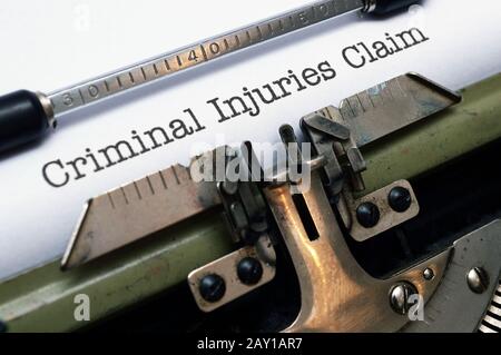 Criminal Injuries rivendicazione Foto Stock