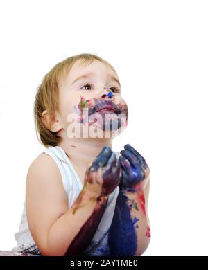 Bambino sudicio Foto Stock