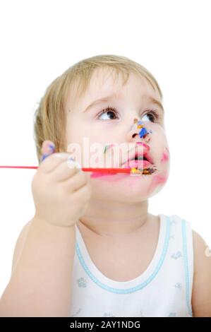 Bambino sudicio Foto Stock