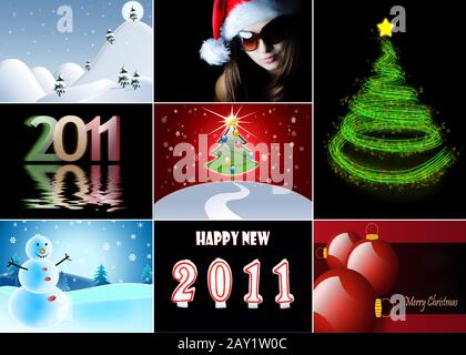 Buon Natale e felice anno nuovo insieme Foto Stock