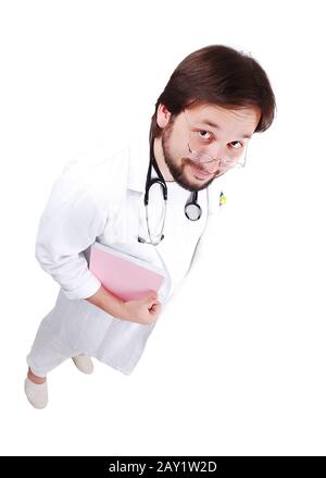 Primo piano in piedi giovane medico maschile Foto Stock