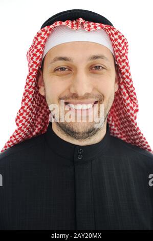 Uomo che indossa abiti tradizionali arabici mediorientali Foto Stock