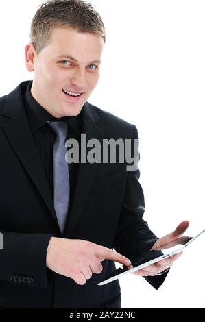 Uomo d'affari con ipad Foto Stock