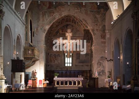 Chiesa romanica gotica di Sant'Agostino (Chiesa di Sant'Agostino) nel centro storico di Gubbio, Umbria, Italia. Agosto 18th 2019 © Wojciech Strozyk Foto Stock