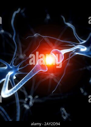 Rendering 3d Illustrazione medica - neurone attivo Foto Stock