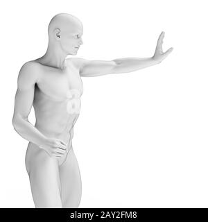3d reso illustrazione di difendere l'uomo Foto Stock