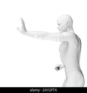 3d reso illustrazione di difendere l'uomo Foto Stock