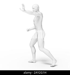 3d reso illustrazione di difendere l'uomo Foto Stock