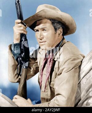 James STEWART (1908-1997) attore e soldato americano nel film del 1950 Winchester '73 Foto Stock