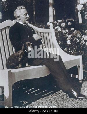 Guglielmo II, imperatore tedesco (1859-1941) durante il suo pensionamento in Olanda Foto Stock