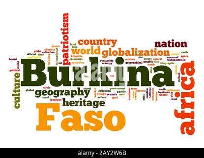 Il Burkina Faso word cloud Foto Stock