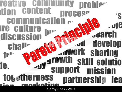 Principio Pareto word cloud Foto Stock