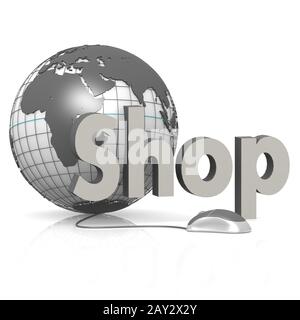 Shop, Globe e il mouse Foto Stock