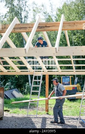 Carpentieri al lavoro Foto Stock