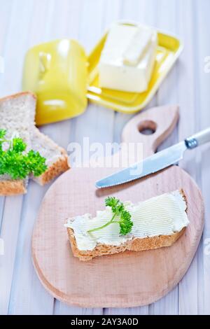 Pane con burro Foto Stock