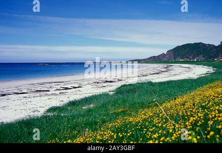 Spiaggia vicino Bleik, isola di Andoya, Vesteralen, Norvegia Foto Stock