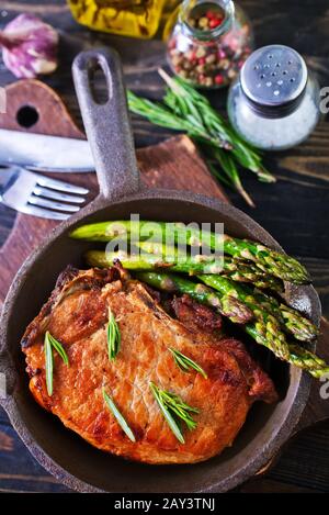 carne fritta Foto Stock