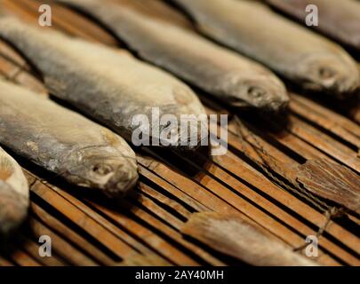 sale pesce essiccato Foto Stock