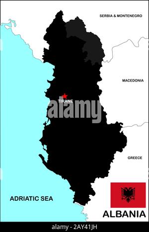 Albania Mappa Politico Foto Stock