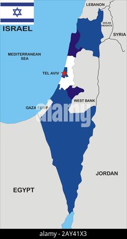 Mappa di Israele Foto Stock