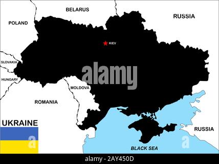 Mappa di Ucraina Foto Stock