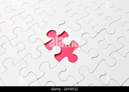 Puzzle con parti mancanti, i quali sono collegati Foto Stock