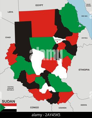 mappa del sudan Foto Stock