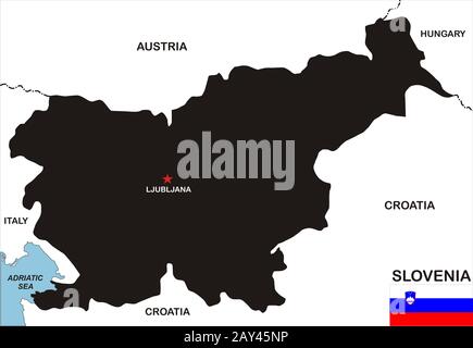 Mappa di Slovenia Foto Stock