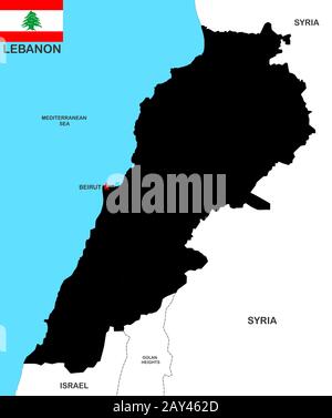 Mappa di Libano Foto Stock